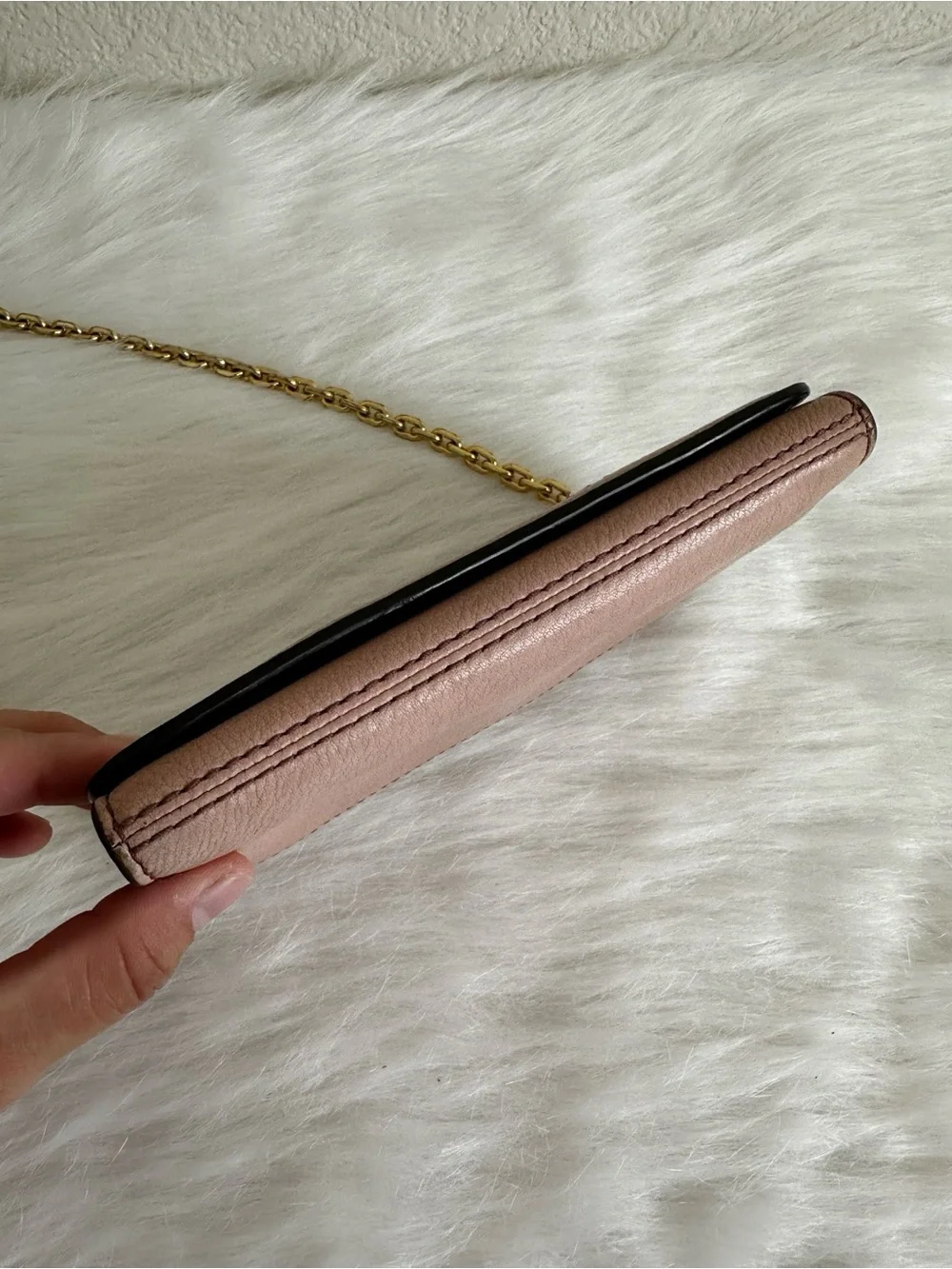 Marc Jacobs Pink Leather Gold Chain Wallet Crossbody Bag